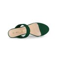 thumbnail image 4 of BLISSFUL STEP Women's Dual Clear Strap Block Heels Mules Slides Sandals Green 7, 4 of 6