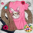 thumbnail image 4 of Tees2urdoor Poppy The Bunny Loves Her Leopard Specs, Youth Small, pink, 4 of 6