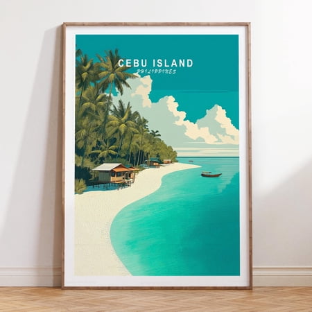 Cebu Island Philippines Tropical Coastal Wall Art, Unframed Paper Print Size 8x12