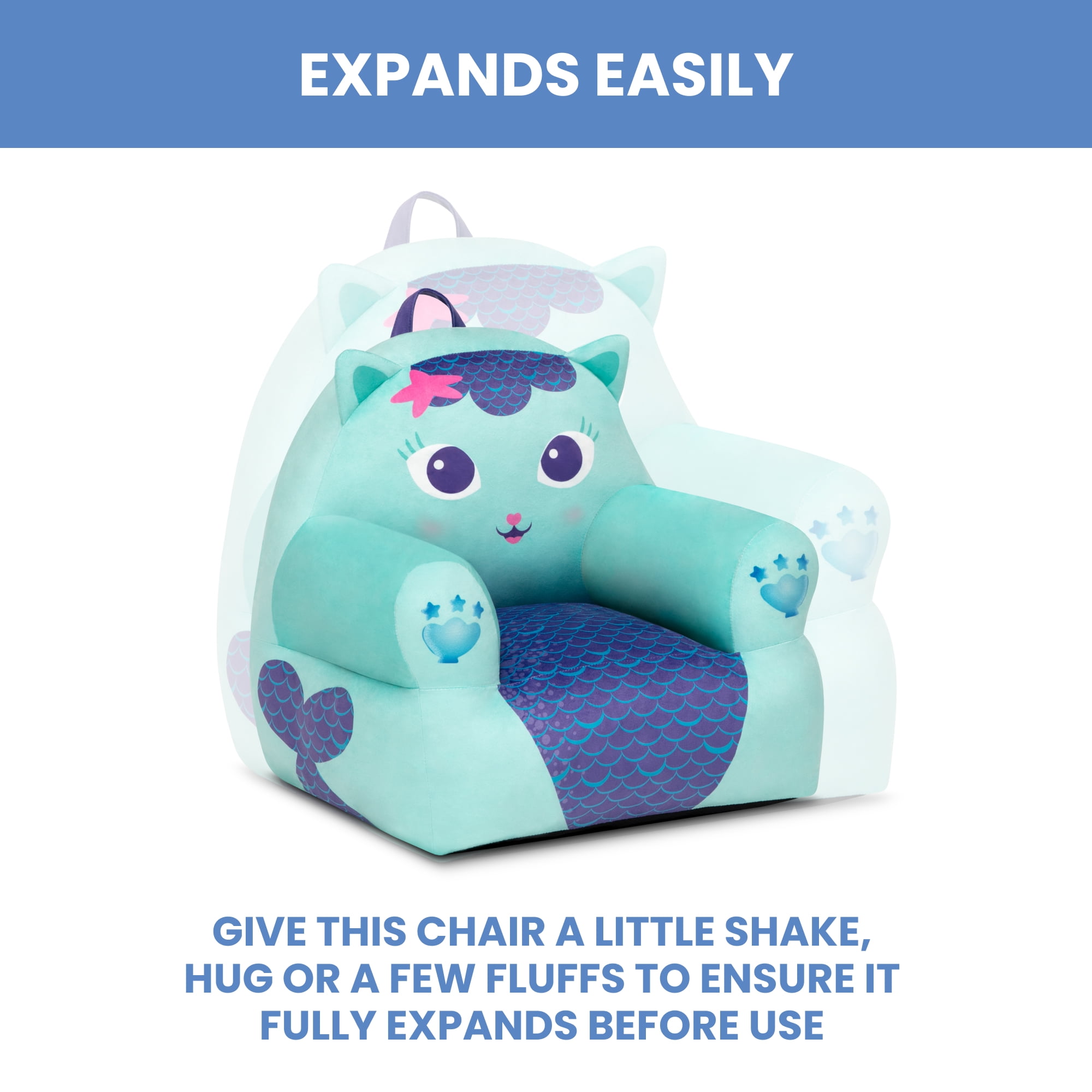 Gabby's Dollhouse Cozee Buddy Chair by Delta Children, Blue