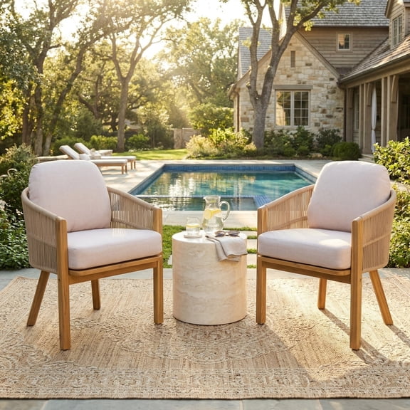 Miekor Furniture Grotta Outdoor Dining Arm Chair(Set of 2) No.4981