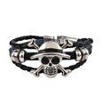 thumbnail image 1 of Pulsera punky negra de la moda pulsera exagerada del fantasma del encanto de la pulsera del fan Abanopi Pulsera, 1 of 7