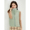 thumbnail image 2 of Wenseny Women’s Stand-up Collar Padded Warm Puffer Vest Zipper Outerwear Quilted Coat Green XL, 2 of 8