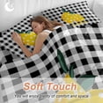 thumbnail image 3 of Summer Lemon Twin Size Comforter Set, Fruit Sweet Summer Black White Plaid Bedding for All Seasons, 4 Pcs Bed Set, 1 Quiltcover (68"x86") ,1Sheet(67"x116"), 2Pillowcases (30"x20"), 3 of 9