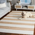 thumbnail image 3 of SAFAVIEH Natural Fiber Beckett Striped Area Rug, Natural/Ivory, 6' x 6' Square, 3 of 11