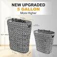 5 Gallon Wicker Trash Can,Wicker Bathroom Trash Can with Handles