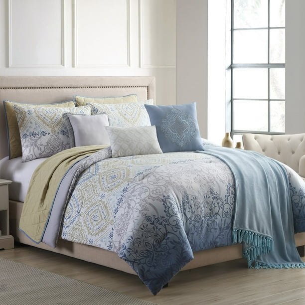 Pacific Coast Textiles 10 Piece Reversible Comforter ...