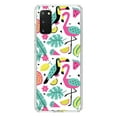 thumbnail image 1 of DistinctInk Clear Shockproof Hybrid Case for Galaxy S20 / S20 5G (6.2" Screen) - TPU Bumper, Acrylic Back, Tempered Glass Screen Protector - Summer Graphics - Flamingo Toucan Pineapple, 1 of 2