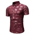 thumbnail image 3 of Ventes de Liquidation Bescita Chemise Homme Décontractée Boutons Col Rabattu Ajustée Imprimé Floral Manches Courtes, 3 of 5