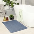 thumbnail image 3 of REGALWOVEN Cotton Bath Mat Towel, Luxury Absorbent Floor Rug for Hotel Spa Shower Bathroom Towels Blue 20" x 32", 3 of 7