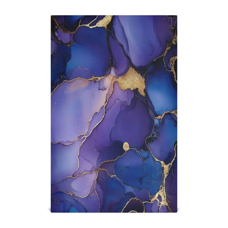 

WOBOGO Purple Gilt Patterns Kitchen Towel 1 Piece Large Cotton Dishcloth Premium Absorbency Set with Hanging Loop