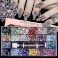 thumbnail image 1 of 21 Nail Art En Damier Cristal Rhinestone Set Nail Art, Crystal Rhinestone Nail Art, Tamaños mixtos, Decoración de uñas con diamantes Cristaux Colors Brillant, 1 of 5