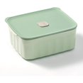thumbnail image 2 of fafa-Ceramic Food Storage Container with Airtight Lid, 28 oz Bento Lunch with Airlock Lid, Stackable Bento Box Microwaveable, Reusable and Dishwasher Safe, for Office Work and Travel, Cozy Greenish, 2 of 4