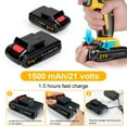 thumbnail image 6 of 21V Cordless Drill Set,Electric Power Drill 34Pcs with 3/8 Inch Keyless Chuck, 25+3 Clutch Compact Driver Drill with Work Light, Max torque 45Nm, 2-Variable Speed & Battery and Fast Charger, 6 of 12