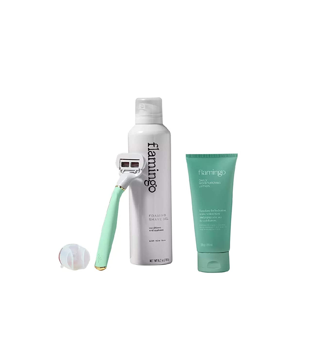 Flamingo Holiday Gift Set - Mint and Gold Razor