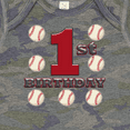 thumbnail image 4 of Inktastic First Birthday Baseball Boys Baby Bodysuit, 4 of 5