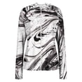 thumbnail image 6 of UPF 50+ Sun Protection Hoodie for Women - Abstract Fluid Art Print Long Sleeve Zip Up Jacket with Thumbholes & Pockets, Lightweight Summer Active Rash Guard Black L, 6 of 6