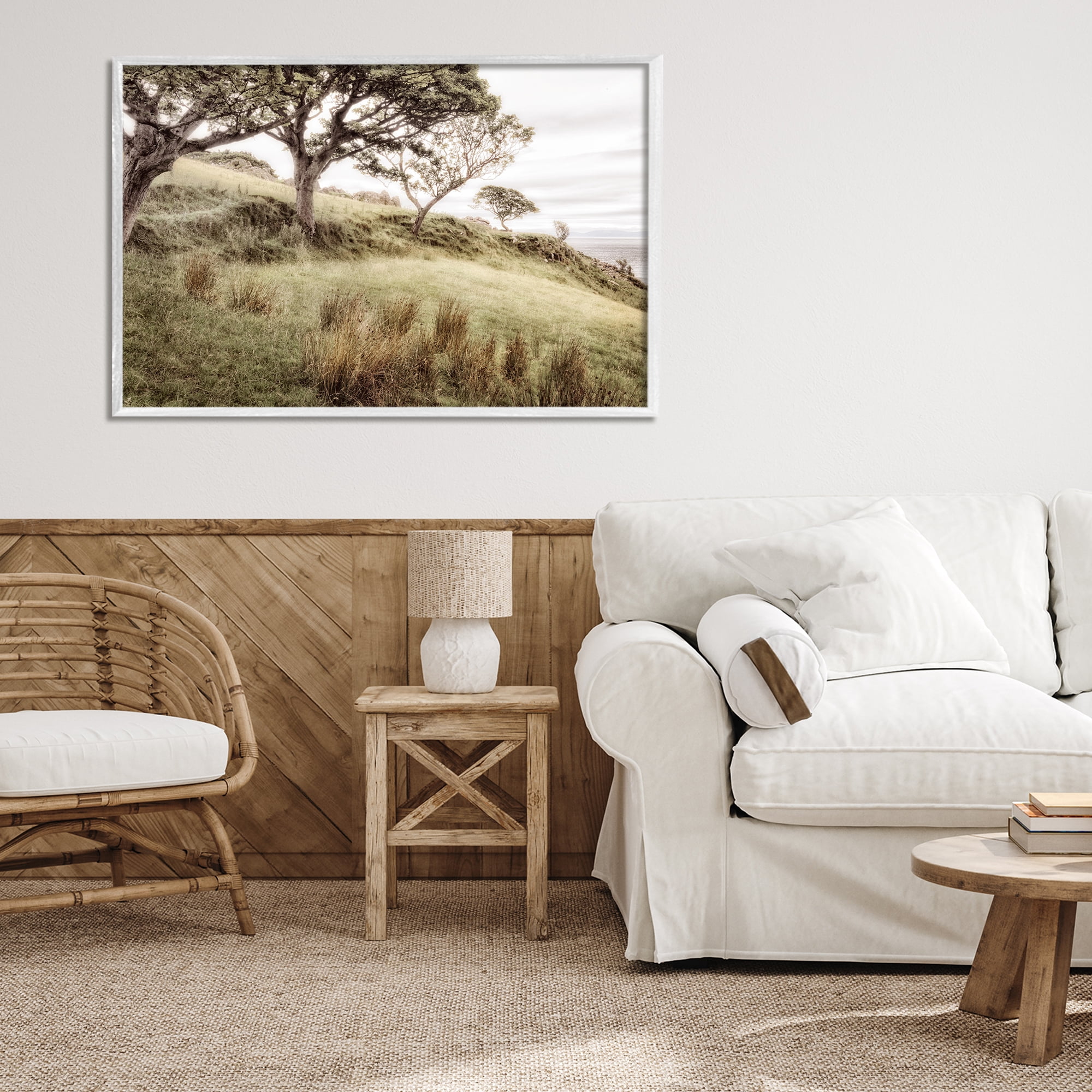 Stupell Industries Irish Hillside Landscape White Framed Giclee Art, design by Andy Amos
