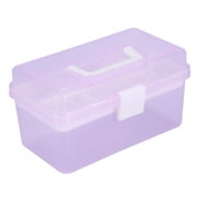 Multifunctional Nail Art Manicure Makeup Cosmetic Tools Container Storage Box Case(Purple S)