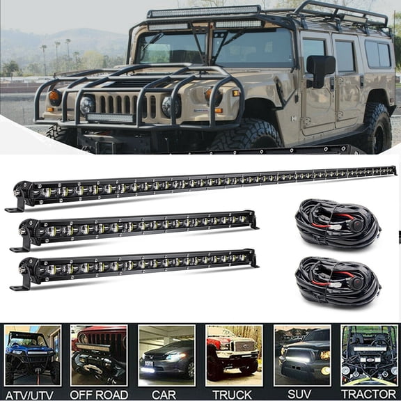 50" LED Light Bar 2x 20" LED Roof Lights Combo Kit Fits Hummer H1 H2 H3 Humvee