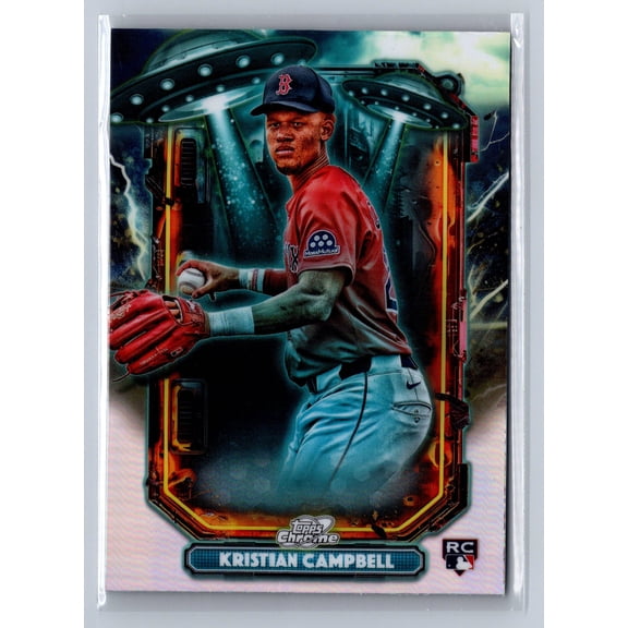 Collectible 2025 Topps Chrome Cosmic Extraterrestrial Talent Kristian Campbell ET-33 RC Boston Red Sox Baseball Card Boston Red Sox MLB Baseball Trading Card