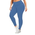 thumbnail image 2 of Dwellite Plus Size Leggings for Women High Waist Tummy Control Leggings Compression Workout Running Pants Blue 2XL, 2 of 5