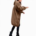 thumbnail image 5 of Towmus Long Teddy Fleece Coats for Women Clearance Full Zip Winter Warm Soft Fluffy Long Sleeve Hooded Jackets Casual Loose Overcoat Cardigan Outwear, 5 of 6