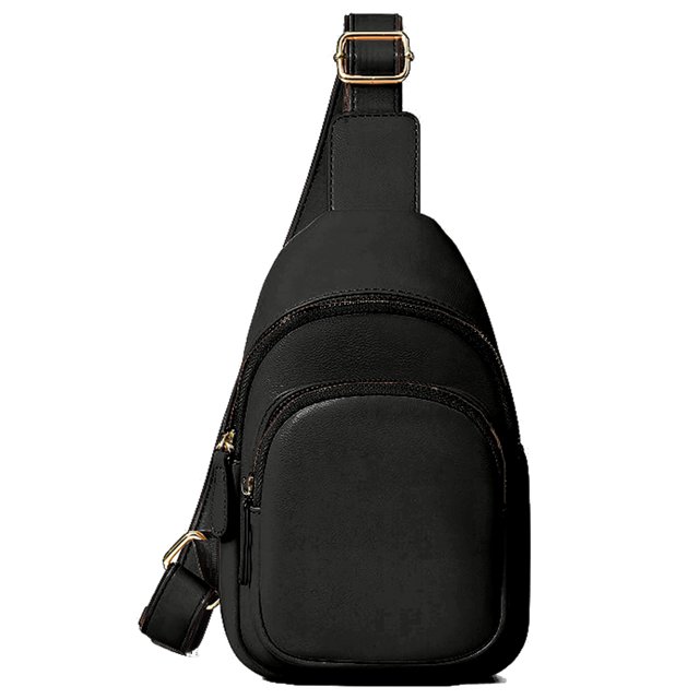 Mini bolso cruzado versátil, bolso de pecho de gran capacidad de PU simple para mujer