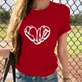 thumbnail image 5 of Penkiiy T-Shirts de la Saint-Valentin pour Femmes Imprimés Graphiques Mignons Cœur d'Amour Manches Courtes Décontractées 3TG Rouge, 5 of 5