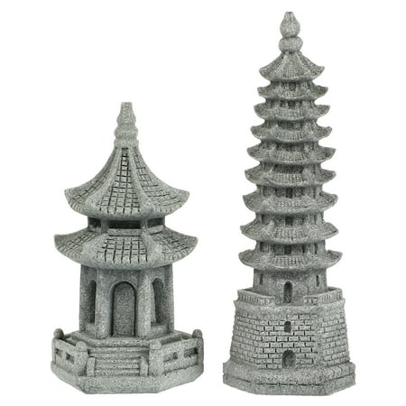 Homemaxs Pagoda Statue Miniature Lantern Tower Japanese Chinese Garden Mini Stone Zen Decor Shui Feng Ornaments Outdoor Asian