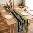thumbnail image 3 of Yellow Black Stripes Table Runner - 72 Inch Long, Kitchen Dining Table Runner Dresser Scarves, Modern Grey Ombre Abstract Striped Farmhouse Decor for Coffee Tables Wedding Party Banquet, 3 of 8