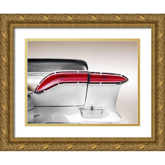 Gube, Beate 18x15 Gold Ornate Wood Framed with Double Matting Museum Art Print Titled - US classic car 1958 taillight abstract