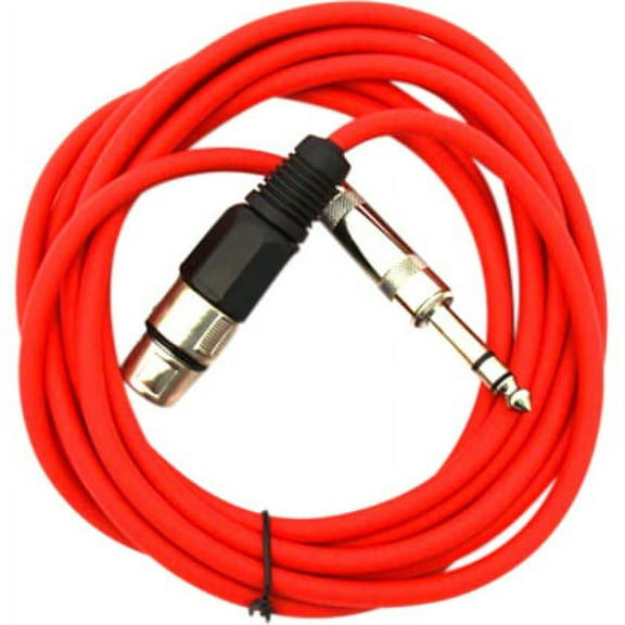 Seismic Audio SATRXL-F10, Red 10' XLR Female to TRS Patch Cable