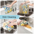 thumbnail image 2 of Yellow with Blue Flower Kitchen Cloth Dish Towels for Drying Washing Absorbent Dish Rags Reusable soft kitchen dishcloth set 6 Pack, 2 of 9