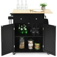 thumbnail image 6 of Spaco Rubber Wood Countertop Rolling Kitchen Island Cart-Black, Kitchen Island, Kitchen Island with Storage for Kitchen,Dinning Room, 6 of 12