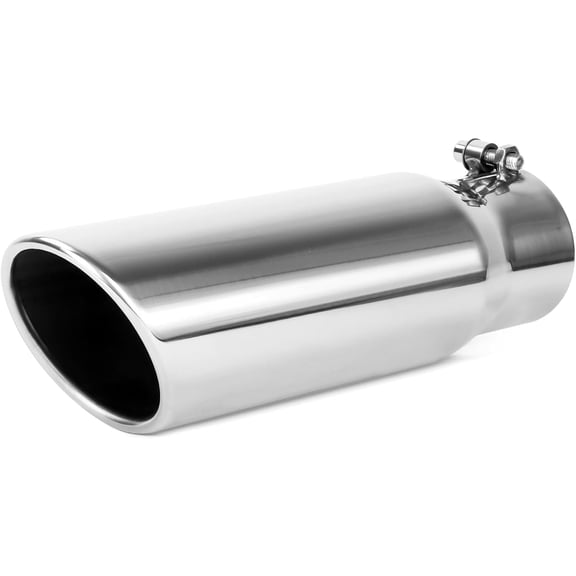 Richeer 2.75 to 3.5 inch Exhaust Tip, 2.75" Inlet 3.5” Outlet 12” Overall Length Stainless Steel Exhaust Tip Surface Polished Finish Universal for Vehicles with 2.75" O.D. Exhaust Tailpipe