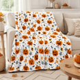 thumbnail image 5 of Halloween Flannel Throw Blanket, Cute Jack‑O‑Lantern Pumpkin Bat Spiderweb Candy Print Soft Cozy Blanket, Halloween Decorations for Sofa, Bed, Bedroom, Halloween Party, Fall Home Decor, S, 5 of 5