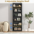 thumbnail image 4 of FANRAL 75" Open Bookshelf, 24" Wide 6 Tier Storage Organizer with Adjustable Shelving, Freestanding Anti-Tipping Display Shelf for Home Office Study,Black Bookcase, 4 of 6