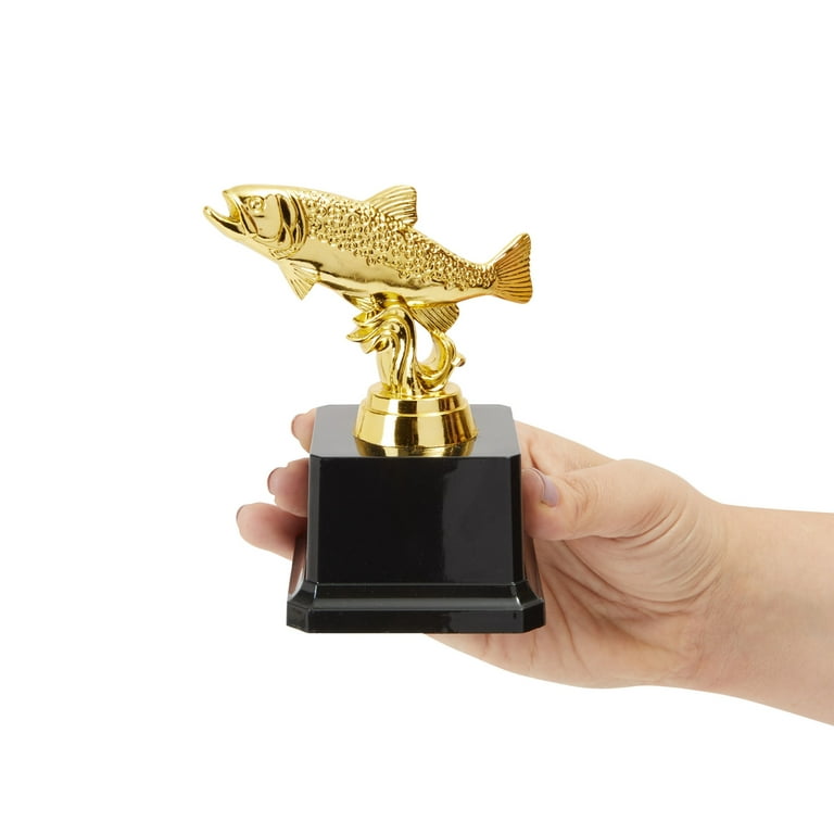 Juvale Fishing Trophy - Gold Award Trophy for Fishing Tournaments Competitions Parties 3 x 5 x 3 Inches