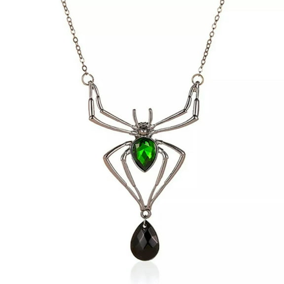 K-KED Women Chic Crystal Spider Pendant Necklace Cocktail Party Delicate Jewelry Gift