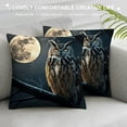 thumbnail image 3 of Orinice Owl Moon Branch Graphic Decorative Cotton Linen Throw Pillow Cover Square Pillow Case 1PC 18x18in, 3 of 5
