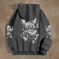 thumbnail image 2 of Valora Product Category Women's Hoodies Sweatshirts Casual Hooded Pullover with Pocket Graphic Print for Fall Winter Comfort and Everyday Wear Dark Gray M, 2 of 4