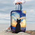 thumbnail image 5 of Cauagu Cat Under Starry Skies Print Travel Luggage Cover,Travel Dust-proof Suitcase Cover Softside Suitcase Protector for 18-32inch,Not Included Suitcase, 5 of 8