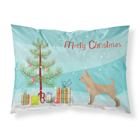 Tan Chorkie Christmas Tree Fabric Standard Pillowcase