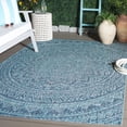thumbnail image 2 of SAFAVIEH Courtyard Josiah Geometric Indoor/Outdoor Area Rug, Navy/Aqua, 6'7" x 9'6", 2 of 16