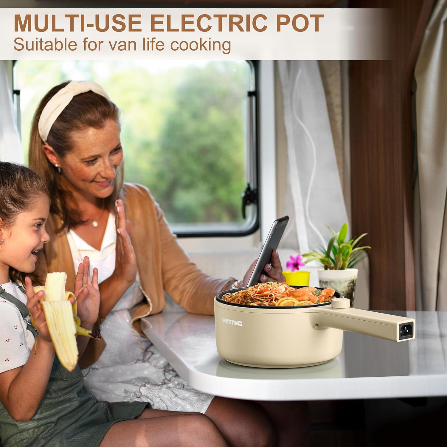 110V/220V Electric Split Cooking Pot Foldable Multifunctional Pot