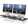 thumbnail image 1 of Monitor Stand - Acrylic Dual Monitor Riser . Acrylic Monitor stand with Storage Organizer for Computer Laptop Printer TV Oak, 1 of 8