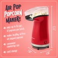 thumbnail image 2 of Nostalgia - Máquina para hacer 16 tazas de palomitas de maíz con saludable aire caliente, sin aceite, incluye tapa para medir el grano, es de acero inoxidable, color rojo, 2 of 5