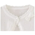 thumbnail image 4 of WIBACKER 2-8T Girl Long Sleeve Bow Bolero Cardigan Kids Front Open Knit Shrug Cropped Sweaters Tops, 4 of 7