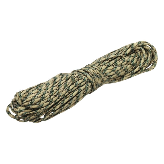 Uxcell 1/8" Paracord Rope, 100ft 7 Strand Heavy Duty Camping Rope Braided Polypropylene Ropes, Lightweight Tie-Downs Utility Cord for Marine, Indoor & Outdoor, Brown/Black